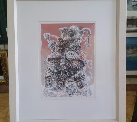 Ratko Odalovic; Apstrakcija; Kombinovana tehnika