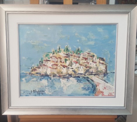 Vojo Vlahovic; Sveti Stefan; Ulje na platnu